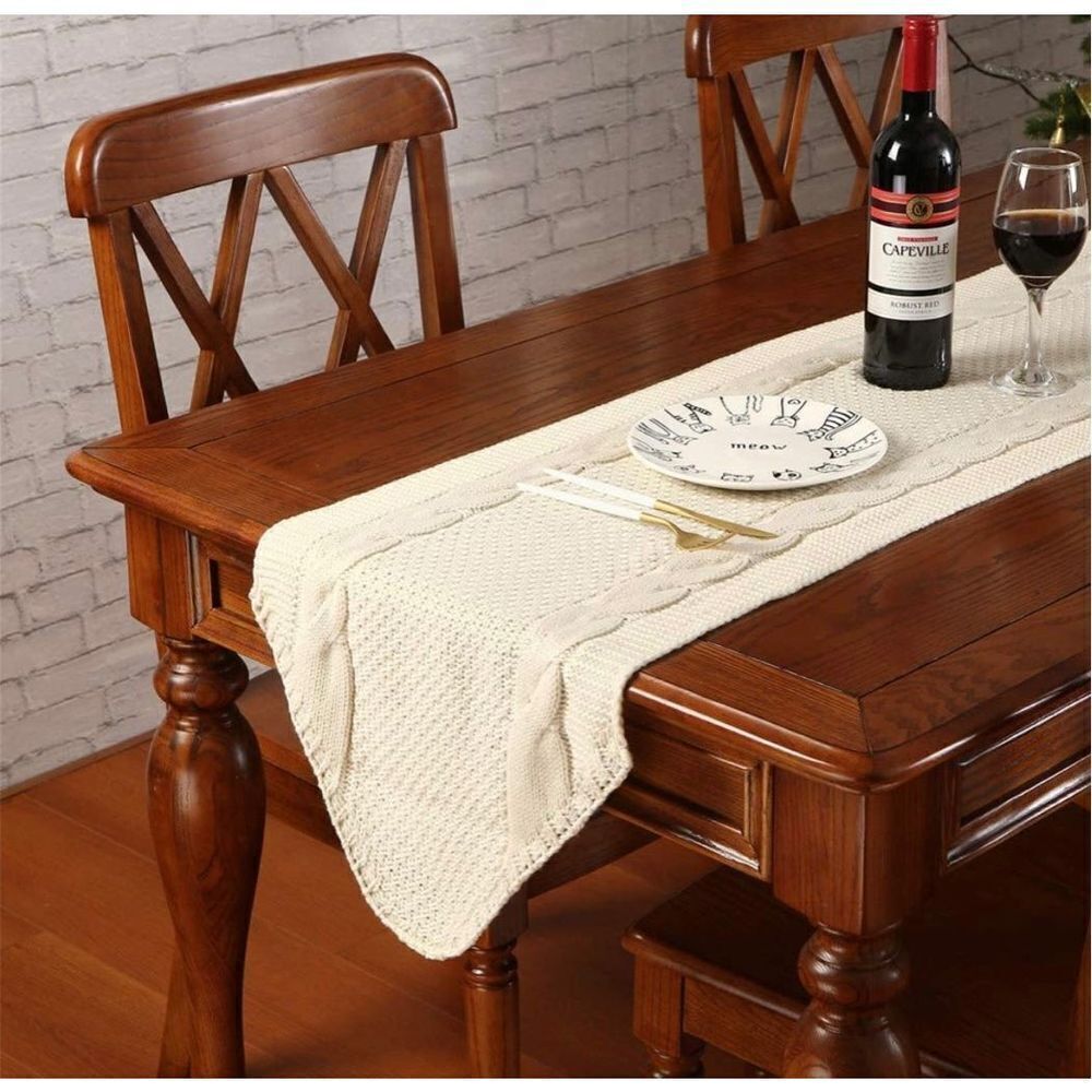 NEW Alpine Winter Knit Table Runner Thick Luxury  Holiday 15x70”